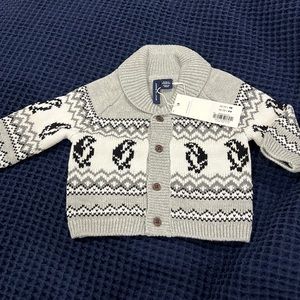 NWT Janie and Jack penguin cardigan